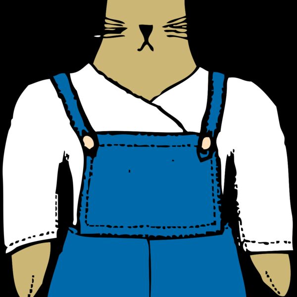 johnny automatic bunny in overalls front view Thumbnail