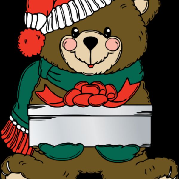 johnny automatic Christmas Bear wih present Thumbnail